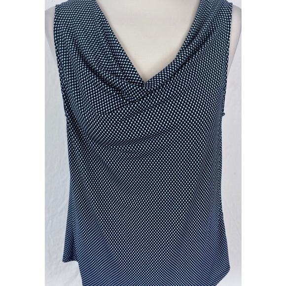Banana Republic Factory Medium Sleeveless Drape Neck Top Polyester Black Gray - Picture 2 of 7